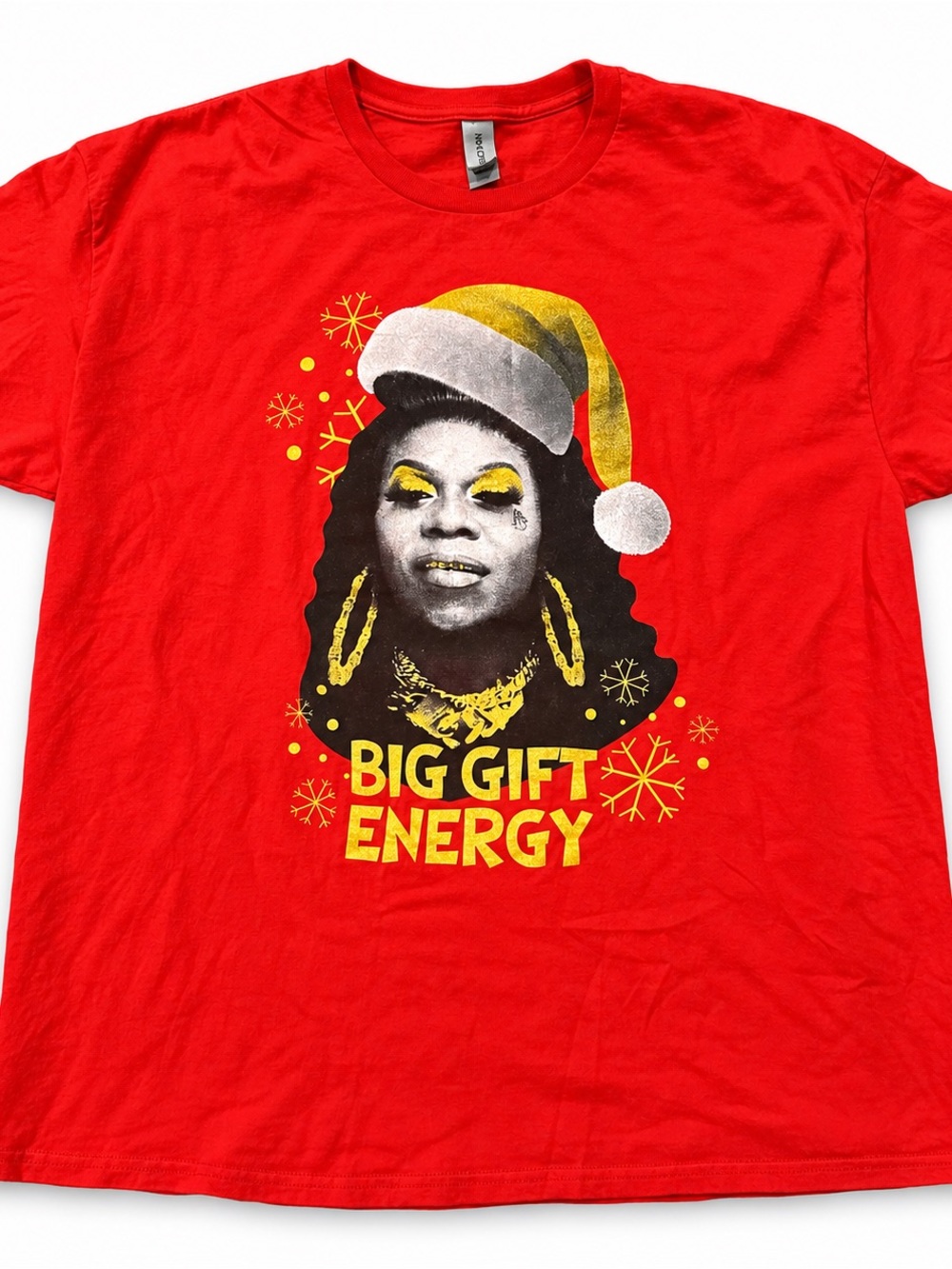 Official Big Freedia "Big Gift Energy" Christmas Red T-Shirt 2xl